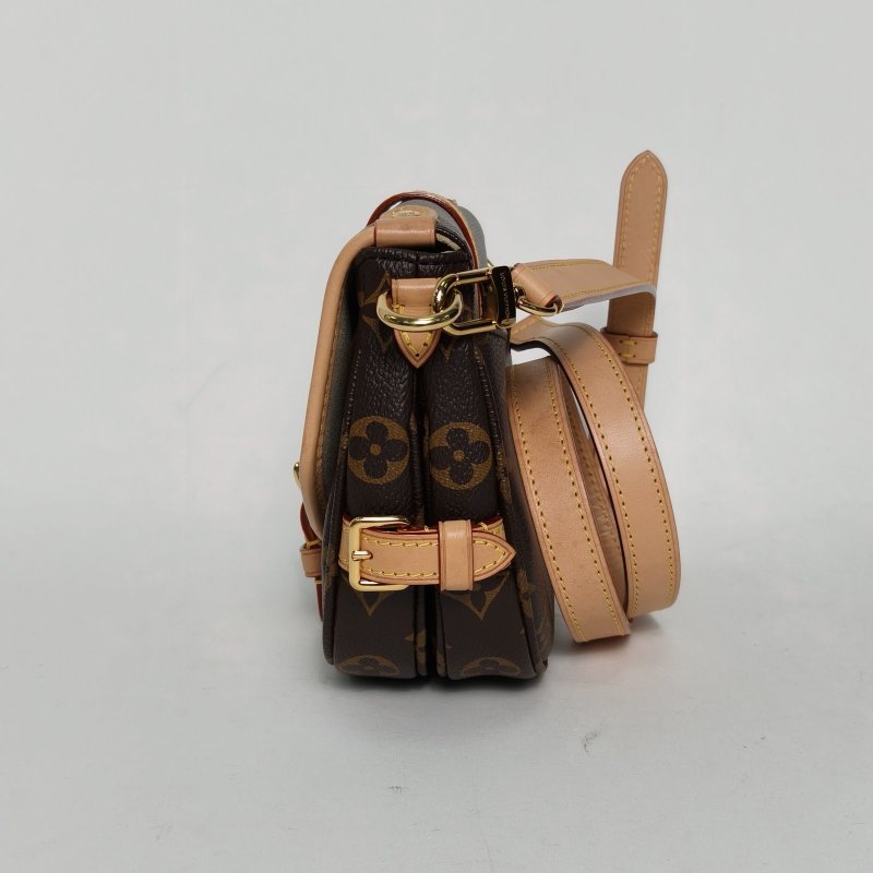 LOUIS VUITTON Saumur雙子星小號20老花PVC晶片肩背包-4