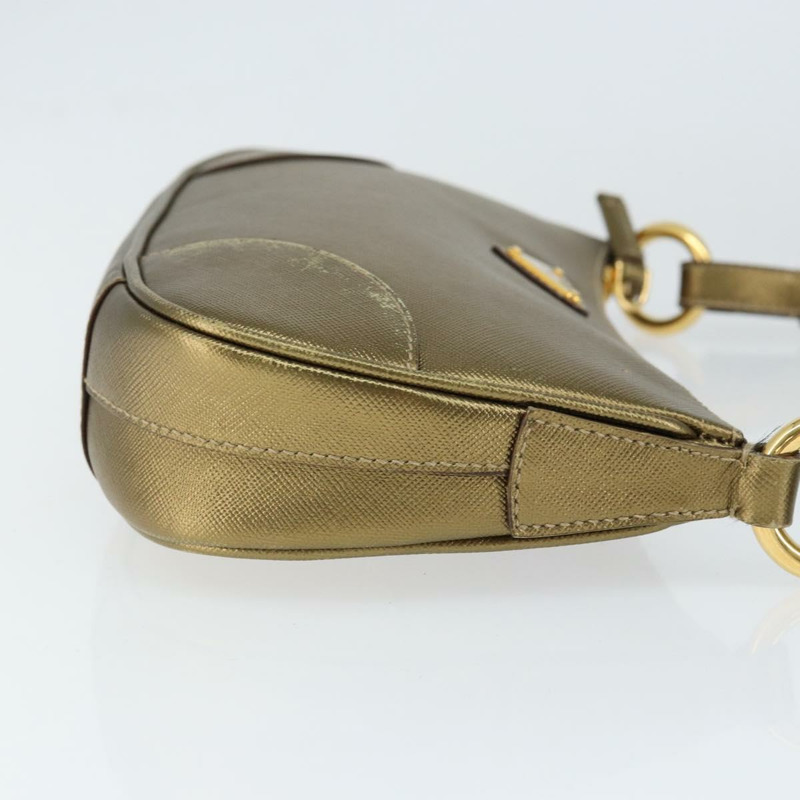 【日本直送】PRADA 單肩包 Safiano 皮革 金色 Auth 149196-2