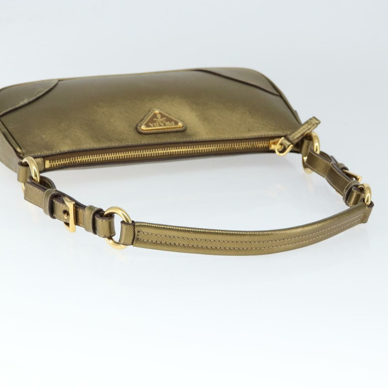 【日本直送】PRADA 單肩包 Safiano 皮革 金色 Auth 149196-6