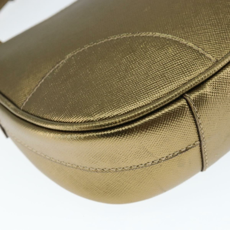 【日本直送】PRADA 單肩包 Safiano 皮革 金色 Auth 149196-13