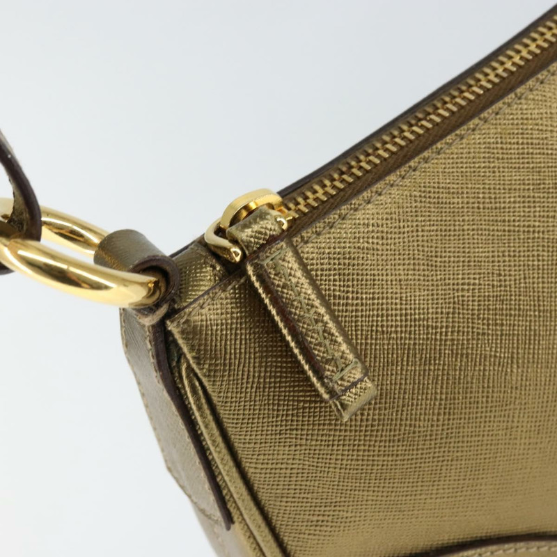 【日本直送】PRADA 單肩包 Safiano 皮革 金色 Auth 149196-17