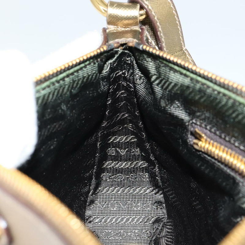 【日本直送】PRADA 單肩包 Safiano 皮革 金色 Auth 149196-20
