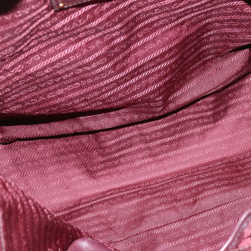 【日本直送】PRADA 褶皺手提包 皮革 兩用 波爾多金 正品 150088-10