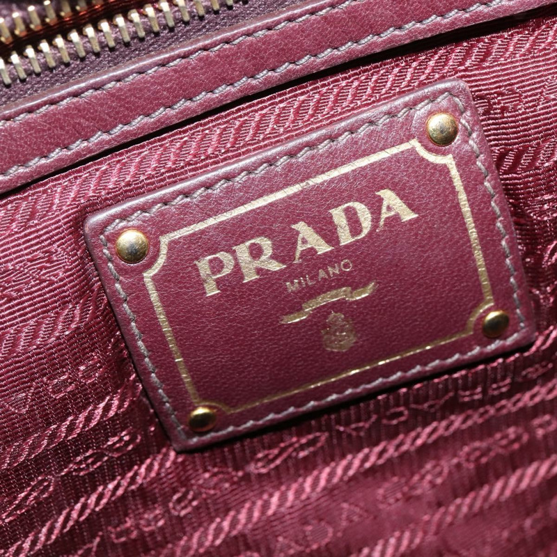 【日本直送】PRADA 褶皺手提包 皮革 兩用 波爾多金 正品 150088-18
