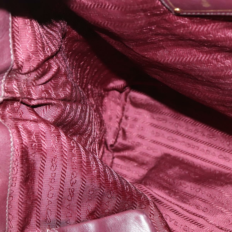 【日本直送】PRADA 褶皺手提包 皮革 兩用 波爾多金 正品 150088-20