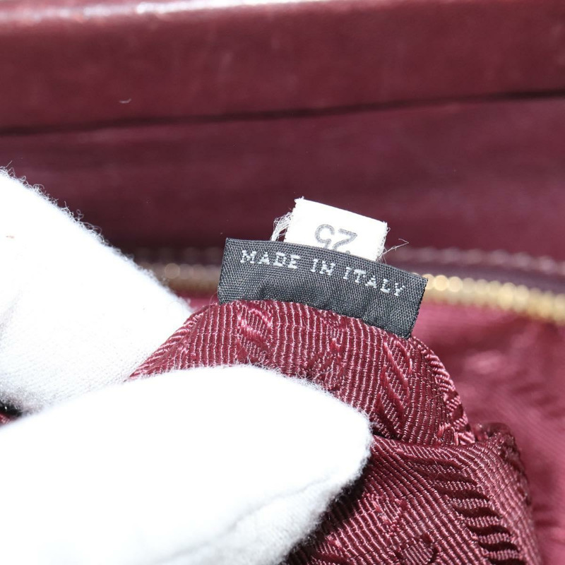 【日本直送】PRADA 褶皺手提包 皮革 兩用 波爾多金 正品 150088-22