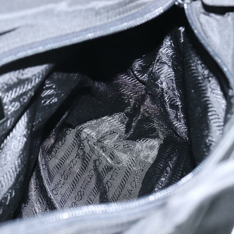 【日本直送】PRADA 尼龍托特包 黑色 銀色 Auth bs30471-17