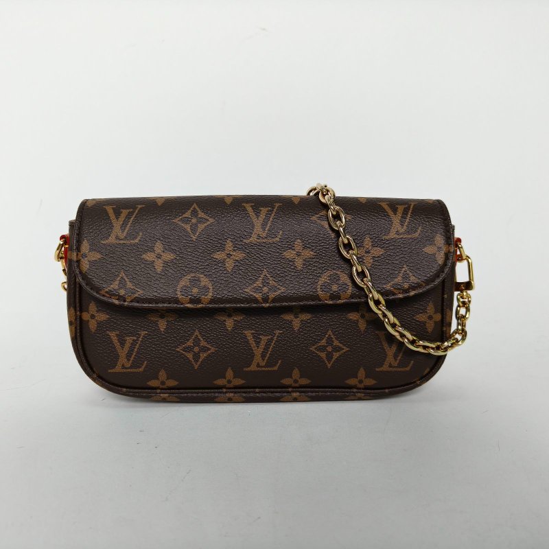 LOUIS VUITTON IVY鏈條腋下包老花PVC金扣晶片肩背包-0