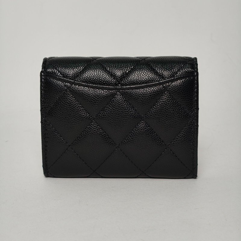 CHANEL CFWOC超Mini無後拉鏈10黑色荔枝牛皮30開淺金扣肩背包-2