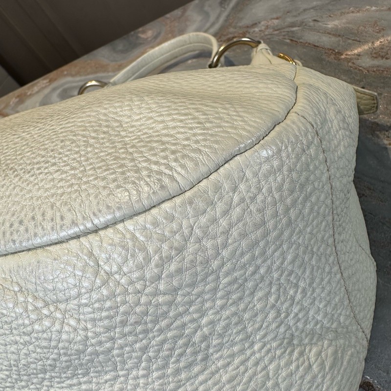 特價❤️Prada 白金全皮hobo肩背包-9