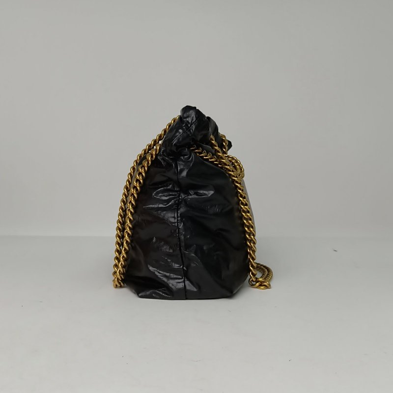 BALENCIAGA CRUSH小號黑色牛皮金扣肩背包-1