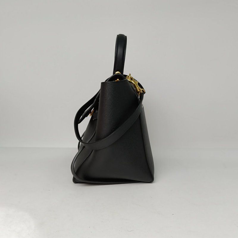 CELINE Belt鯰魚包Mini28黑色牛皮金扣肩背包-1
