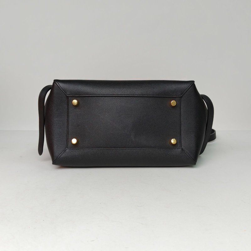 CELINE Belt鯰魚包Mini28黑色牛皮金扣肩背包-4