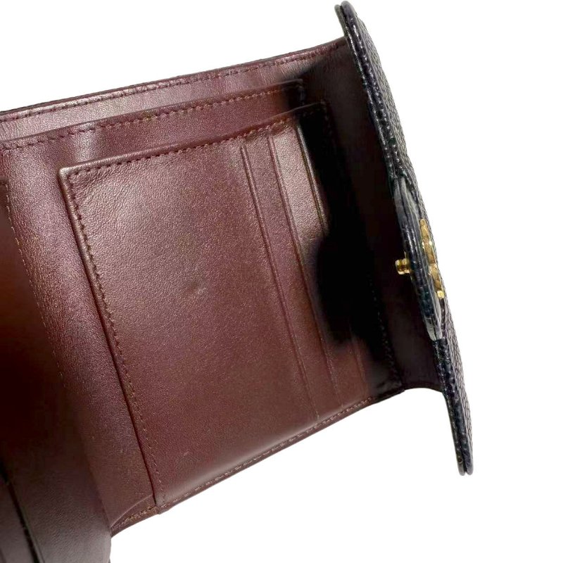 【1609】CHANEL 菱格Caviar皮革Classic Wallet金扣短錢包黑色-7