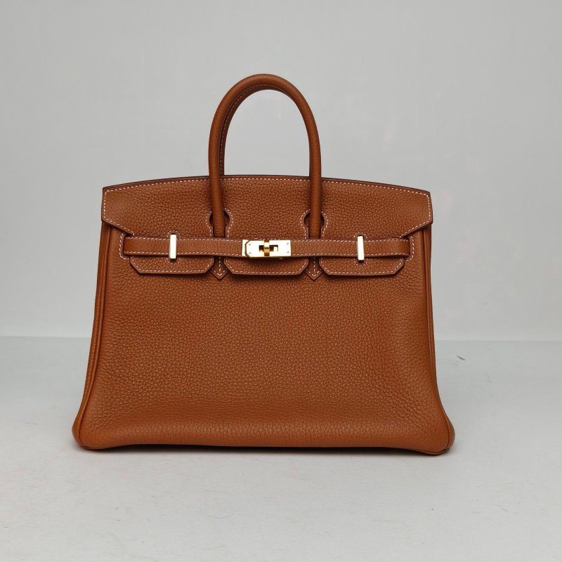 HERMES Birkin2537金棕色Togo皮Y刻金扣肩背包-0