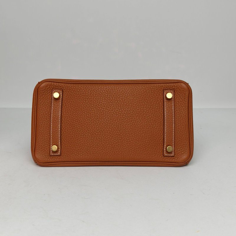 HERMES Birkin2537金棕色Togo皮Y刻金扣肩背包-4