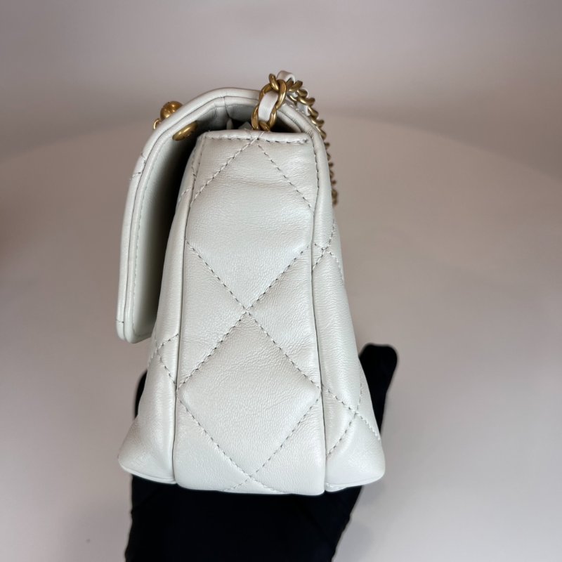 CHANEL CF 珍珠鍊方胖側肩包 白羊皮AS4986/晶片款-2