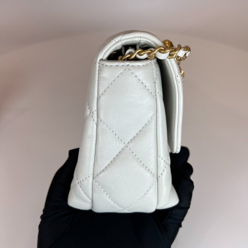 CHANEL CF 珍珠鍊方胖側肩包 白羊皮AS4986/晶片款-3