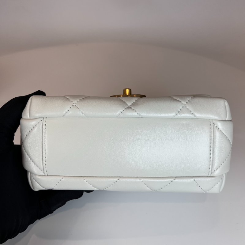 CHANEL CF 珍珠鍊方胖側肩包 白羊皮AS4986/晶片款-5