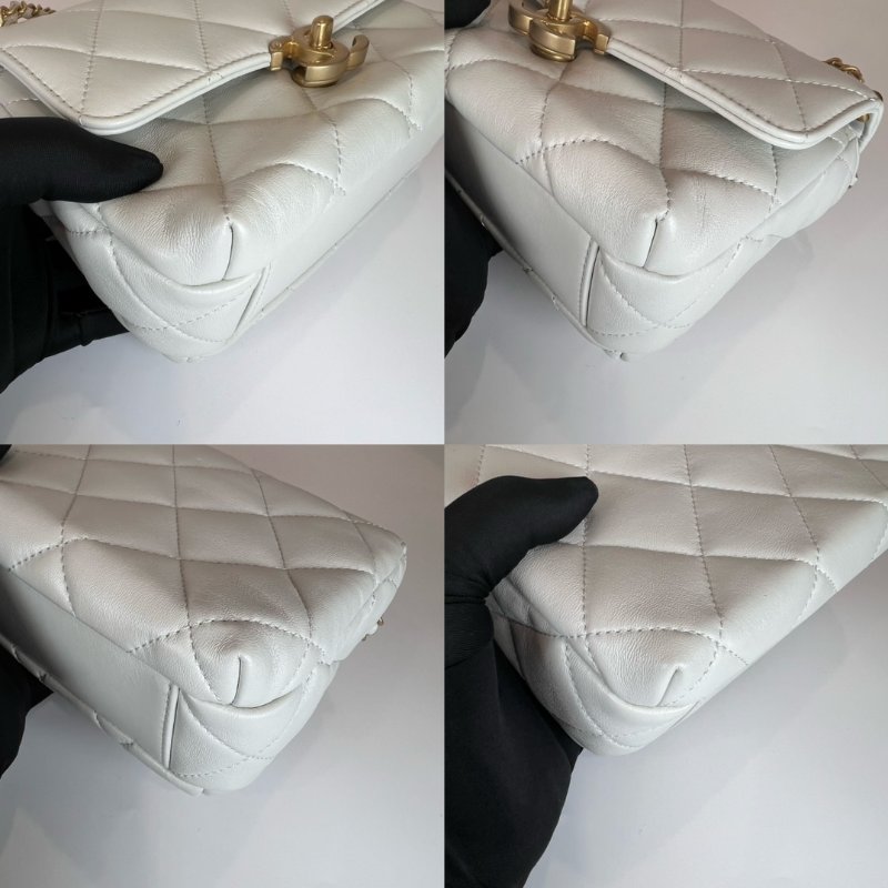 CHANEL CF 珍珠鍊方胖側肩包 白羊皮AS4986/晶片款-10