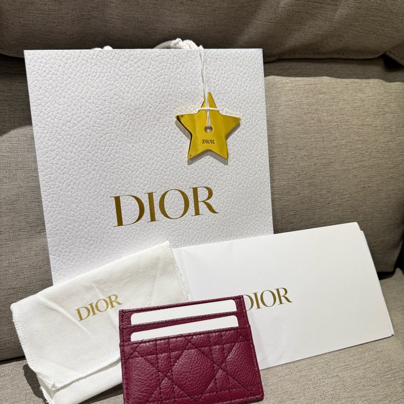 Dior caro系列 23年新款 酒紅色 卡夾 全新✨專櫃價一半 送禮 自用-1