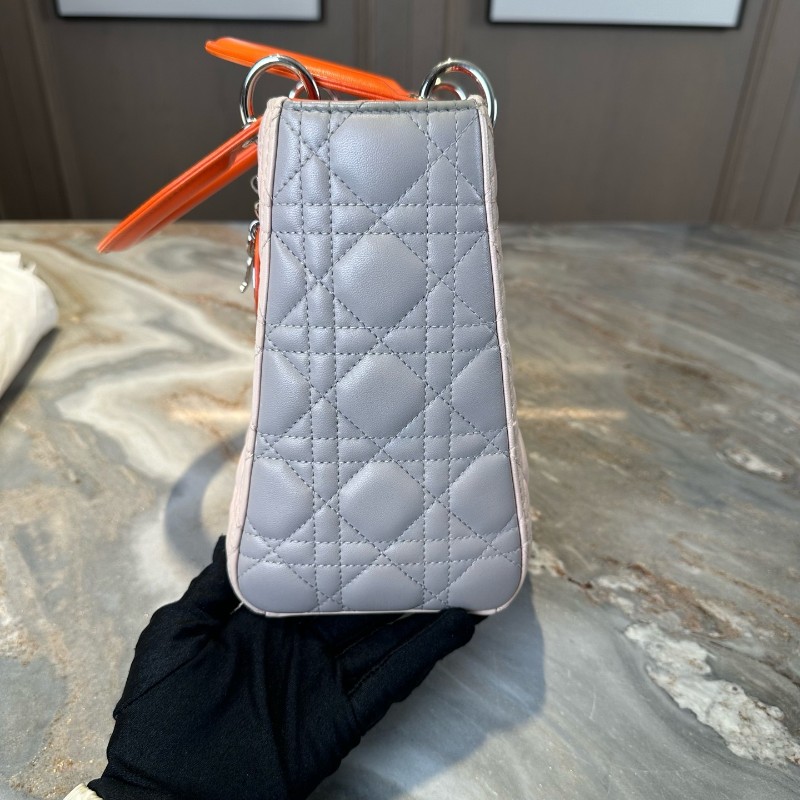 Dior/迪奧 lady dior三拼色五格戴妃包手提包肩背包-2