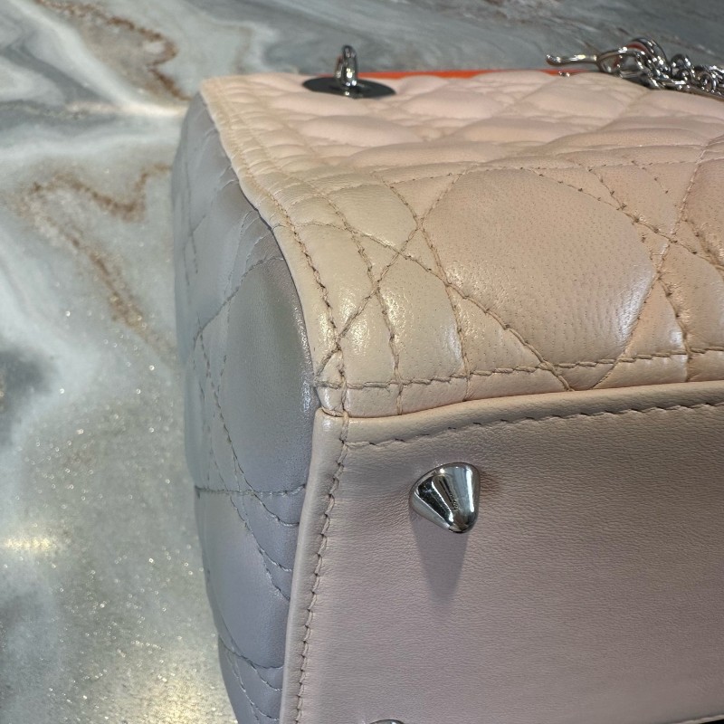 Dior/迪奧 lady dior三拼色五格戴妃包手提包肩背包-5