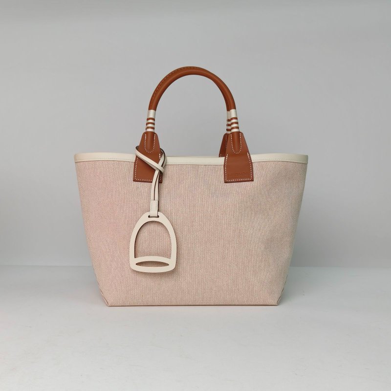 HERMES Steeple2537金棕色帆布B刻銀扣肩背包-0