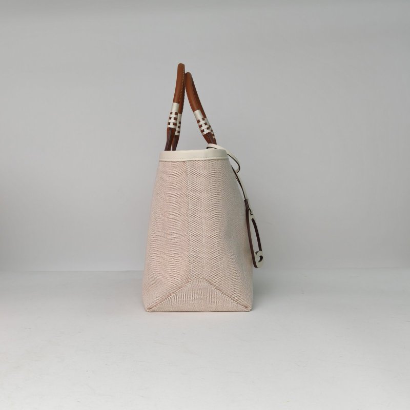 HERMES Steeple2537金棕色帆布B刻銀扣肩背包-3