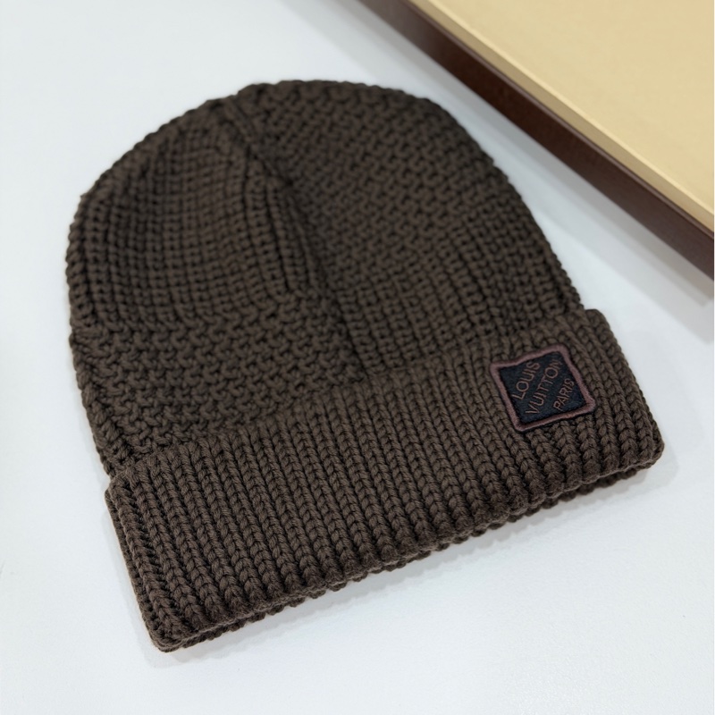 LV 咖啡色 羊毛 毛帽 羊毛帽 毛線帽 帽子-0