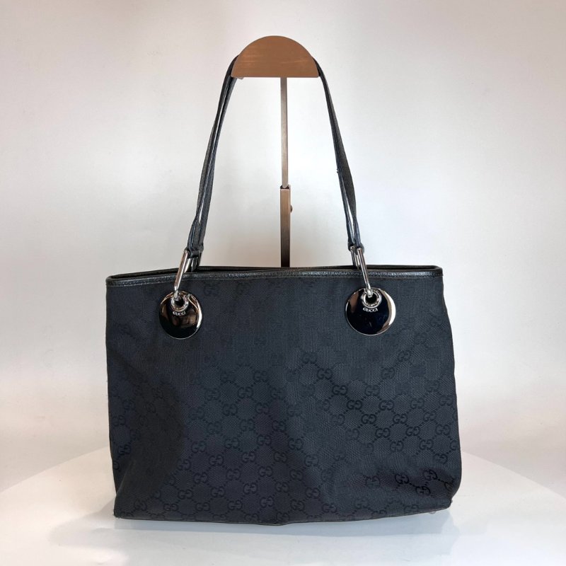 GUCCI 120837 黑色帆布單肩包-1