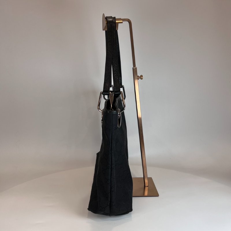 GUCCI 120837 黑色帆布單肩包-2