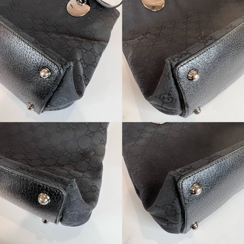 GUCCI 120837 黑色帆布單肩包-9