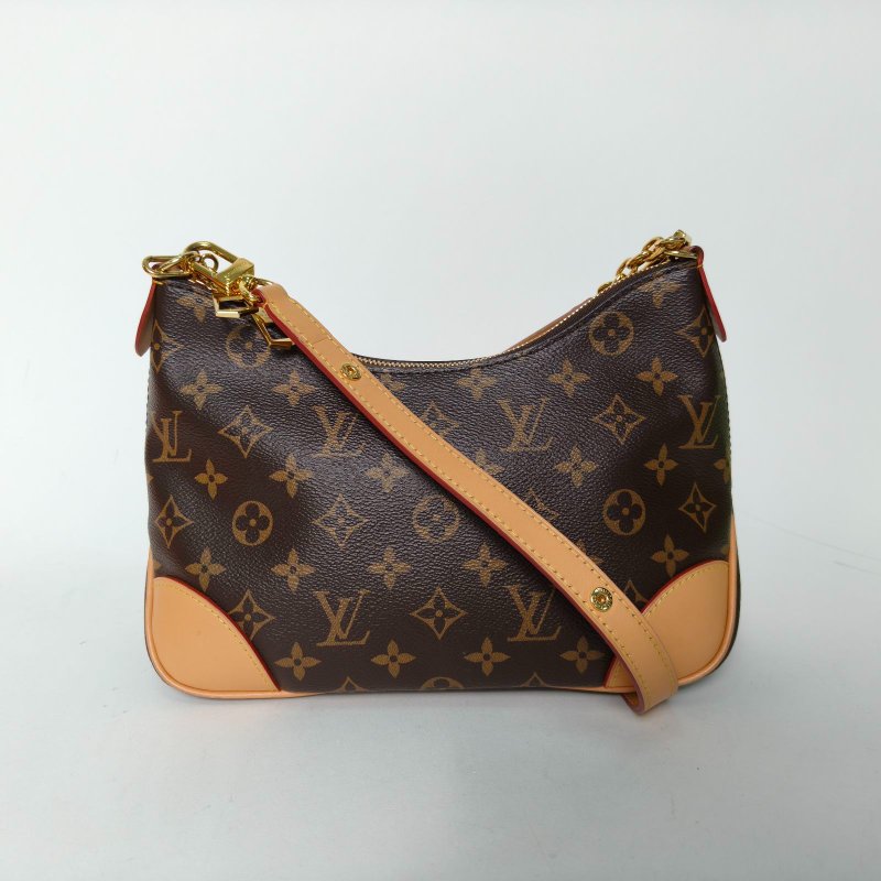LOUIS VUITTON BOULOGNE牛角包可拆卸肩帶老花PVC晶片肩背包-0