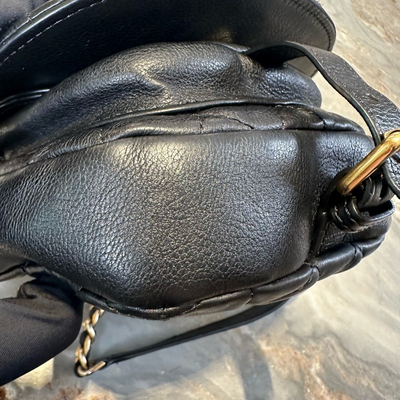 Chanel/香奈兒 19C系列馬鞍包 小豬包 黑金牛皮 斜背包肩背包-11