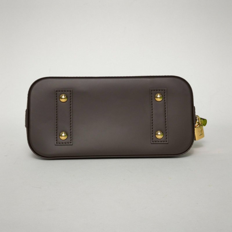 LOUIS VUITTON ALMA貝殼包BB23.5棕色棋盤格PVC晶片肩背包-4