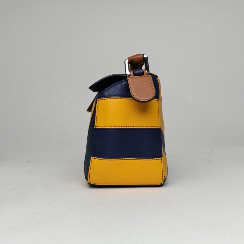 LOEWE Puzzle24幾何包小號拼色牛皮肩背包-1