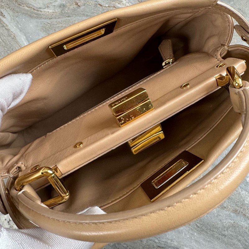 Fendi peekaboo 小怪獸花卉 全皮手提包肩背包 高公價款-3