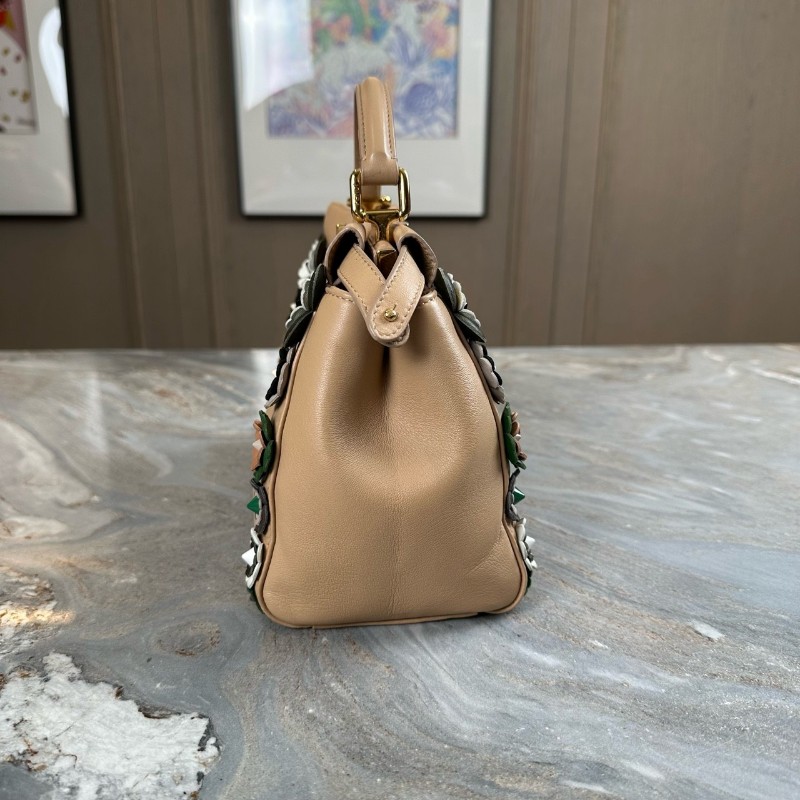 Fendi peekaboo 小怪獸花卉 全皮手提包肩背包 高公價款-4