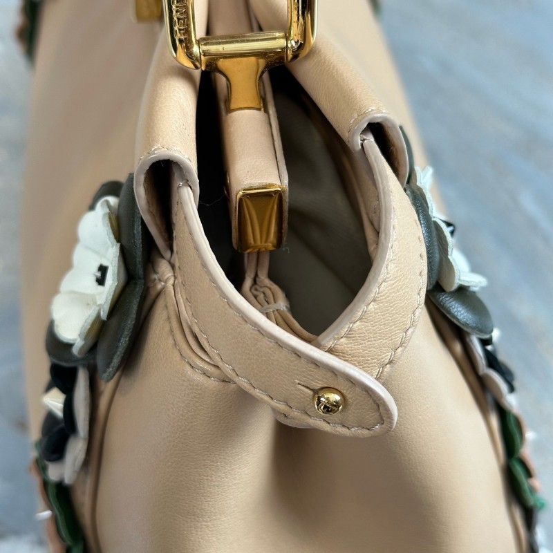 Fendi peekaboo 小怪獸花卉 全皮手提包肩背包 高公價款-6