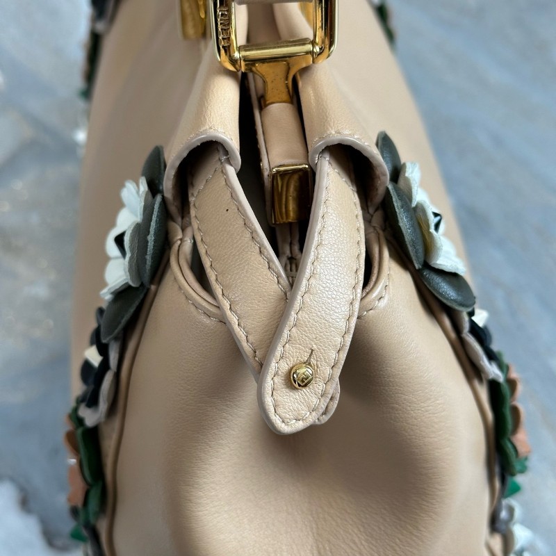 Fendi peekaboo 小怪獸花卉 全皮手提包肩背包 高公價款-7