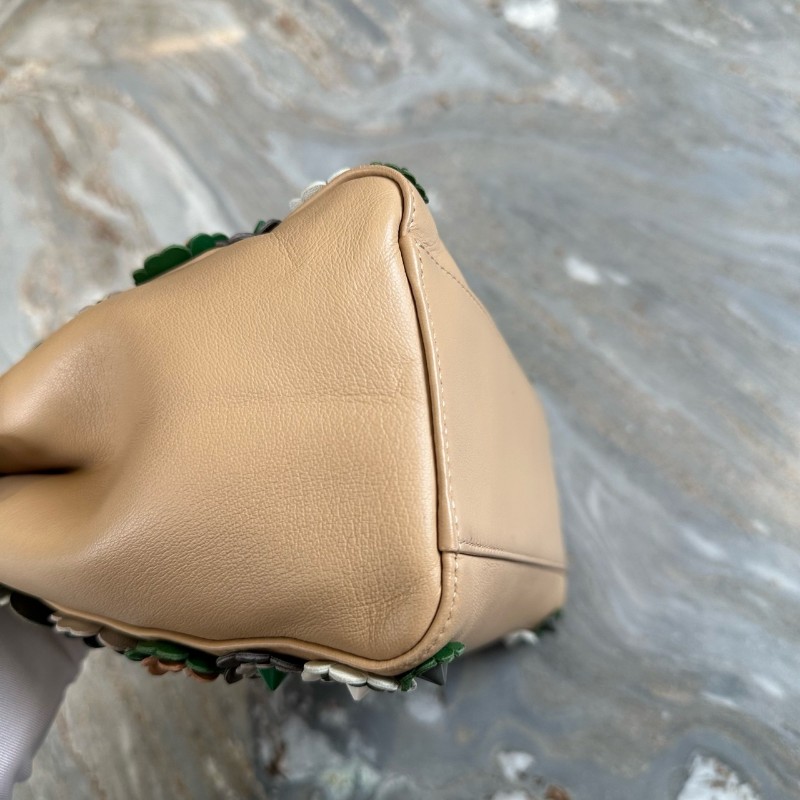 Fendi peekaboo 小怪獸花卉 全皮手提包肩背包 高公價款-10