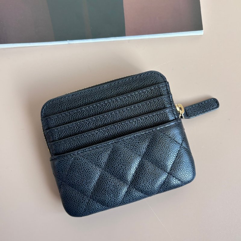 ::CHANEL:: 香奈兒 黑金荔枝牛皮吐司零錢包 卡包-2