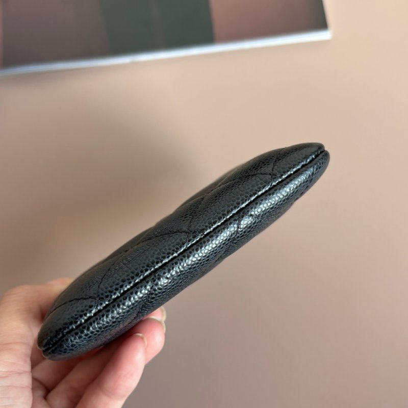 ::CHANEL:: 香奈兒 黑金荔枝牛皮吐司零錢包 卡包-5