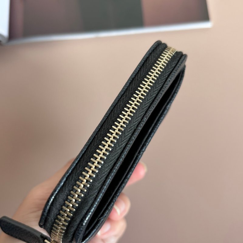 ::CHANEL:: 香奈兒 黑金荔枝牛皮吐司零錢包 卡包-10