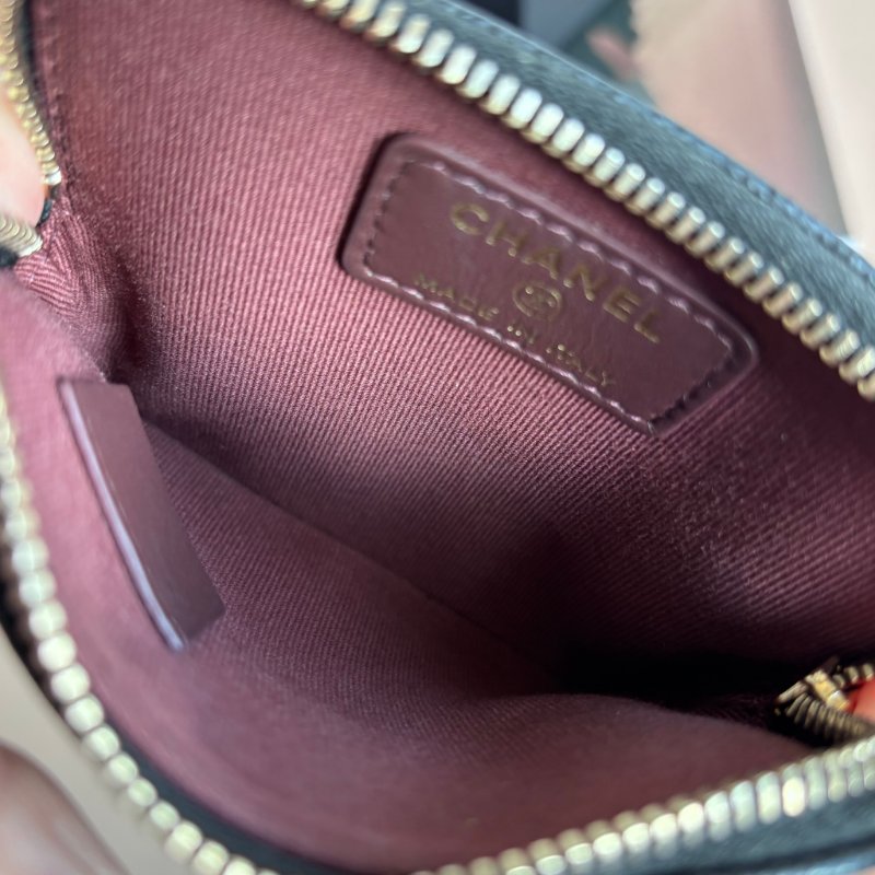 ::CHANEL:: 香奈兒 黑金荔枝牛皮吐司零錢包 卡包-13