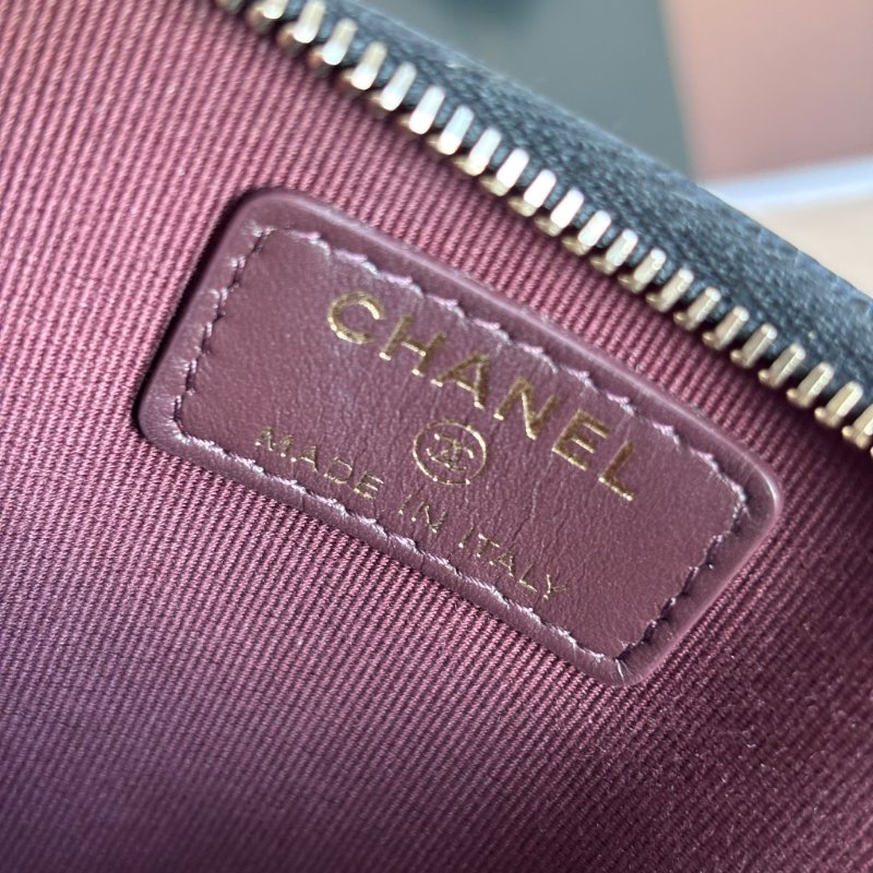 ::CHANEL:: 香奈兒 黑金荔枝牛皮吐司零錢包 卡包-16