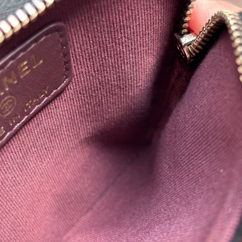 ::CHANEL:: 香奈兒 黑金荔枝牛皮吐司零錢包 卡包-17