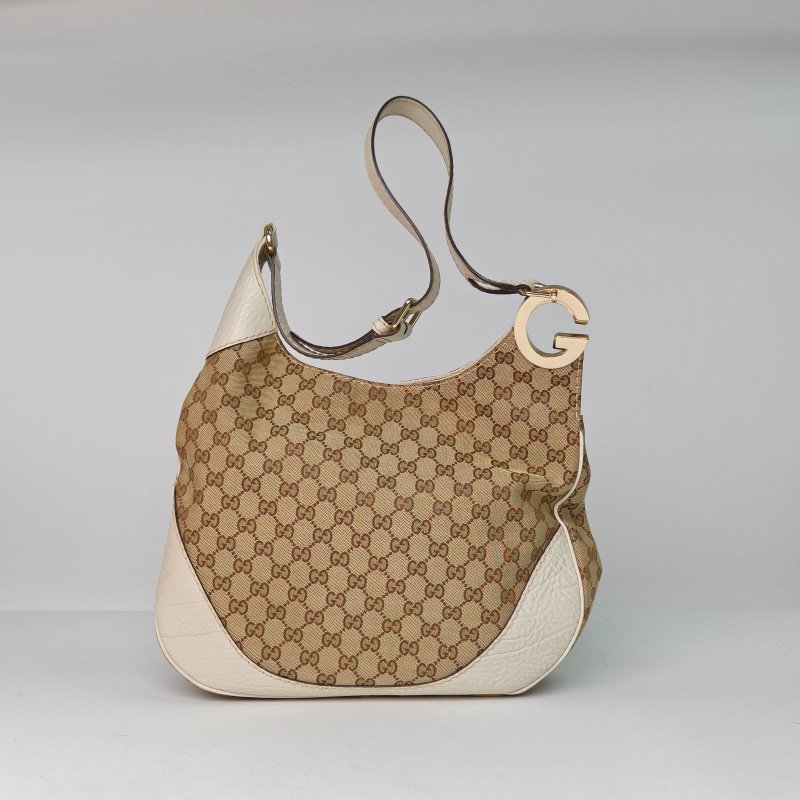 GUCCI 老花帆布金扣GUCCI單肩包斜挎包肩背包-2