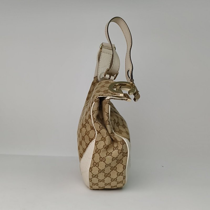 GUCCI 老花帆布金扣GUCCI單肩包斜挎包肩背包-3